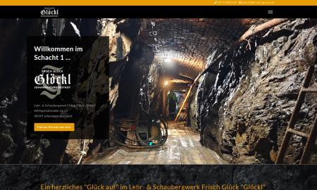 Screenshot der Website des Besucherbergwerkes in Johanngeorgenstadt