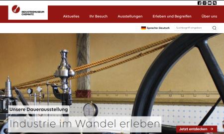 Screenshot der Website des Industriemuseums in Chemnitz