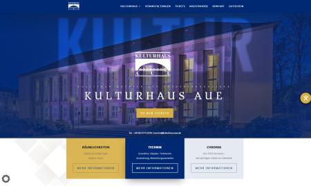 Screenshot der Website des Kulturhauses in Aue