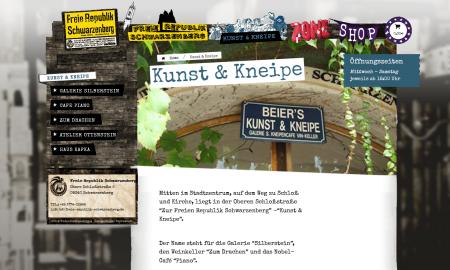 Screenshot der Website der Kneipe Piano in Schwarzenberg