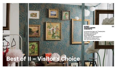 Screenshot der Website der Kunstsammlungen in Chemnitz