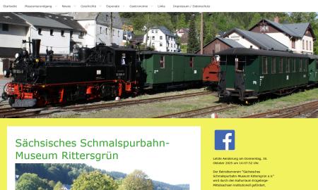 Screenshot der Website des Schmalspurbahnmuseums in Rittersgrün