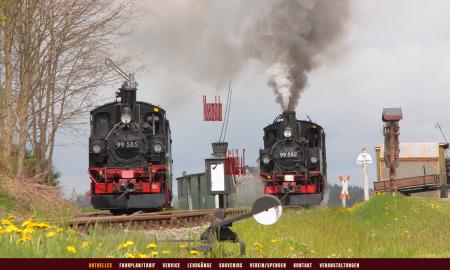 Screenshot der Website der Museumsbahn Schönheide