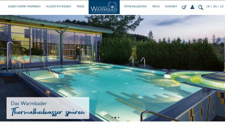 Screenshot der Website des Thermalbades in Warmbad