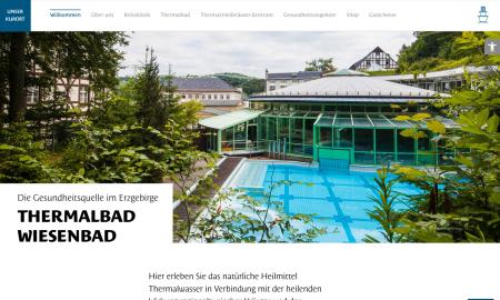 Screenshot der Website des Thermalbades in Wiesenbad